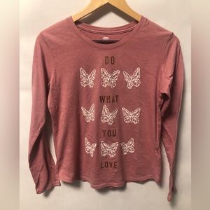 Pink long sleeve graphic shirt
